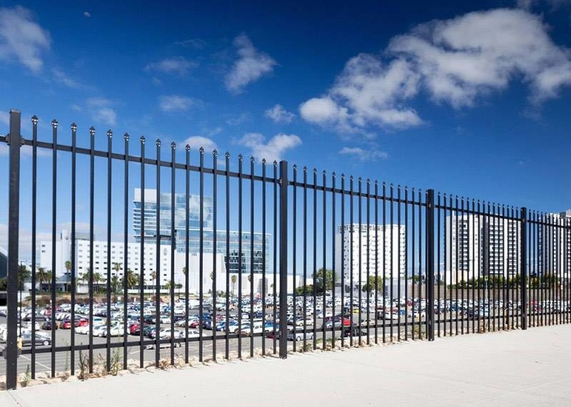Black 2.4m Wrought Iron Fence Panel Steel Metal Picket Ornamental
