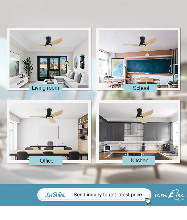 1stshine LED Ceiling Fan Light Low Profile Design with Wall Control and Energy Saving