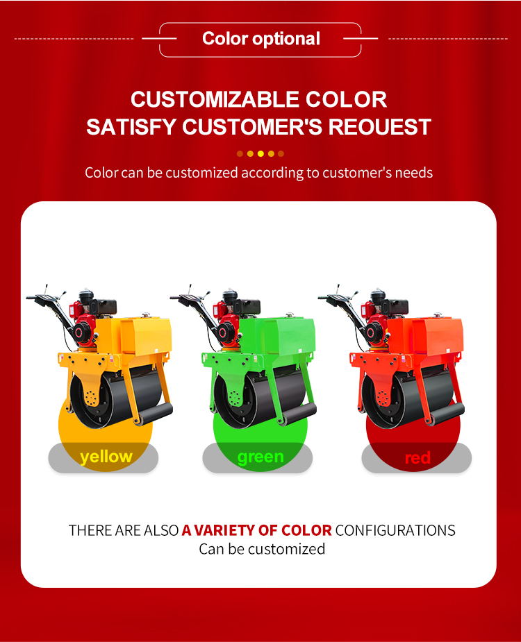 Electric Start 0.5Ton Single Drum Road Roller Compactor for Small Construction Sites