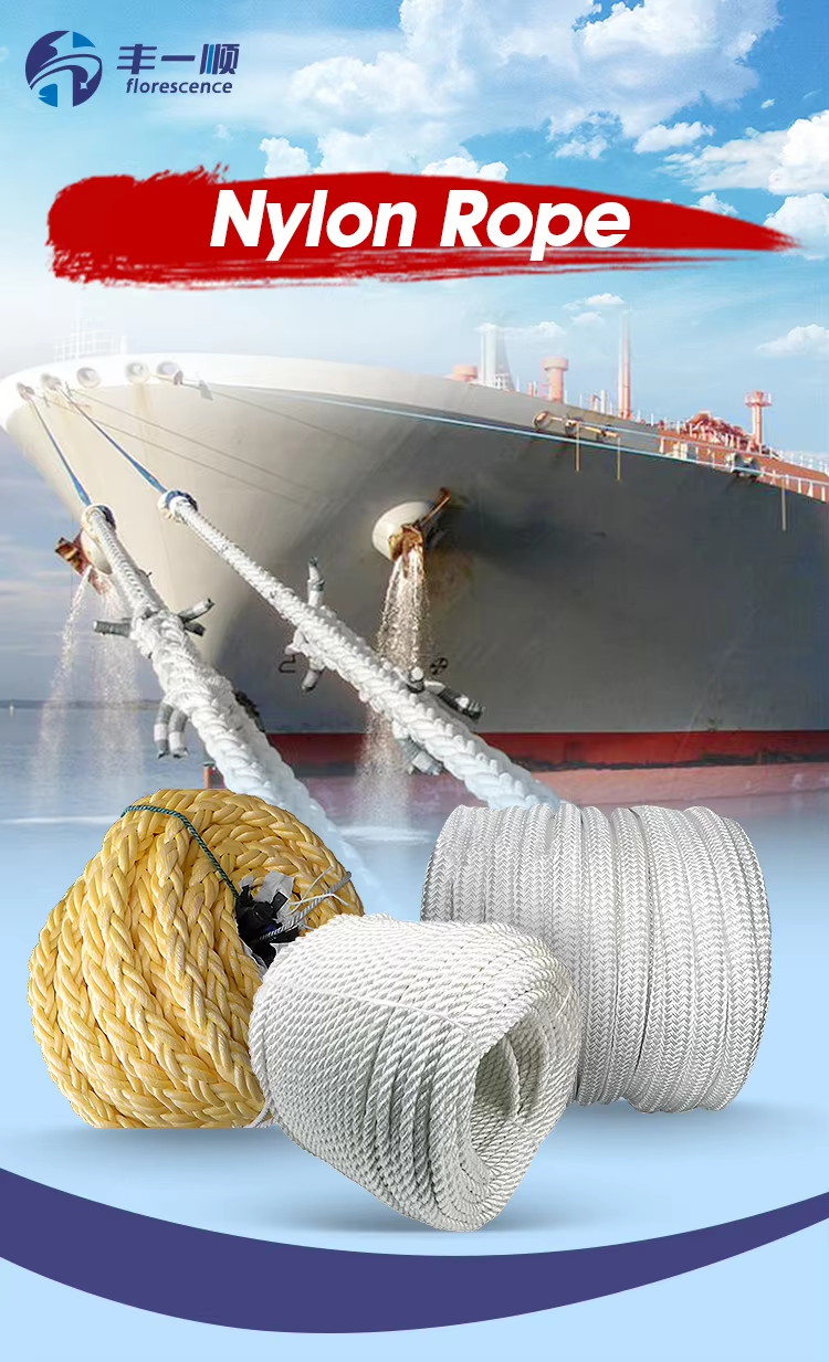 8 Strand Braided White Nautical Nylon Polyamide Rope 12 Inch Diameter