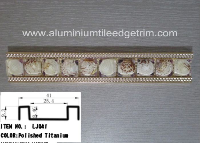 Metal Mosaic Tile Edge Trim , Decorative Accent Tiles For Kitchen Backsplash