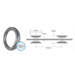 Concertina Cross BTO 22 Razor Wire , Razor Blade Fencing Razor Ribbon Wire Coil