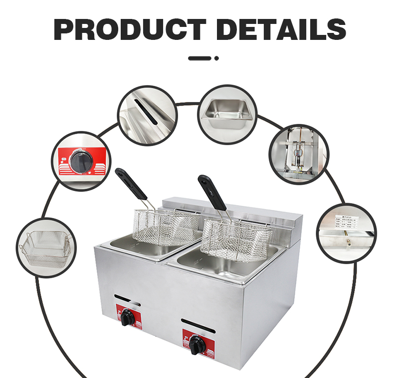 Industrial Stainless Steel Gas Fries Frying Machine for KFC Chicken and Potato Chips