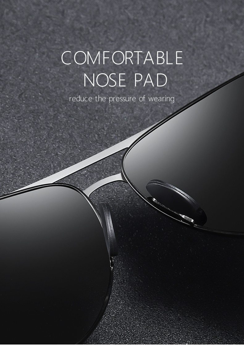 UV400 Pilot Sunglasses Polarized Metal Luxury Shades Gentleman