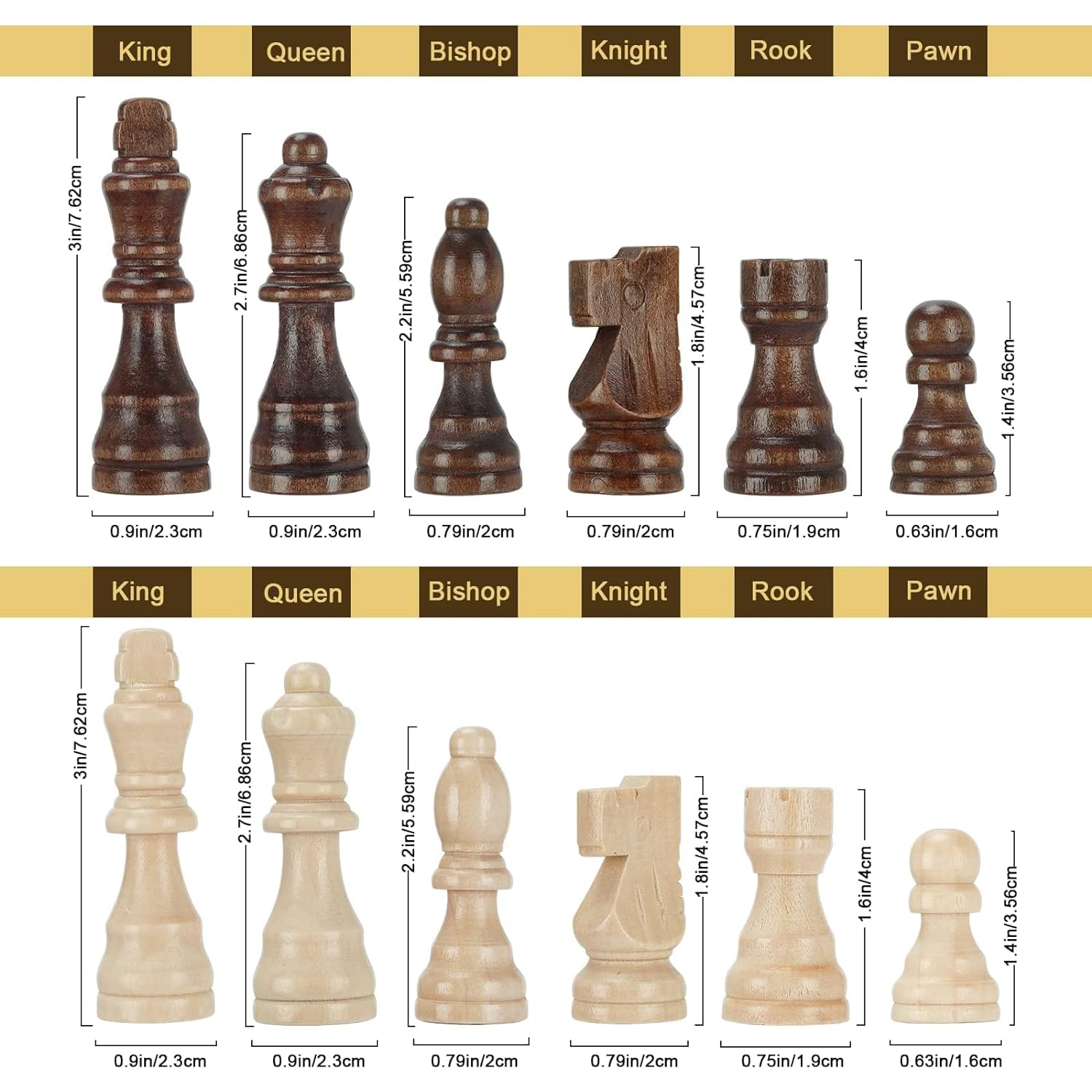 Foldable wooden chess set