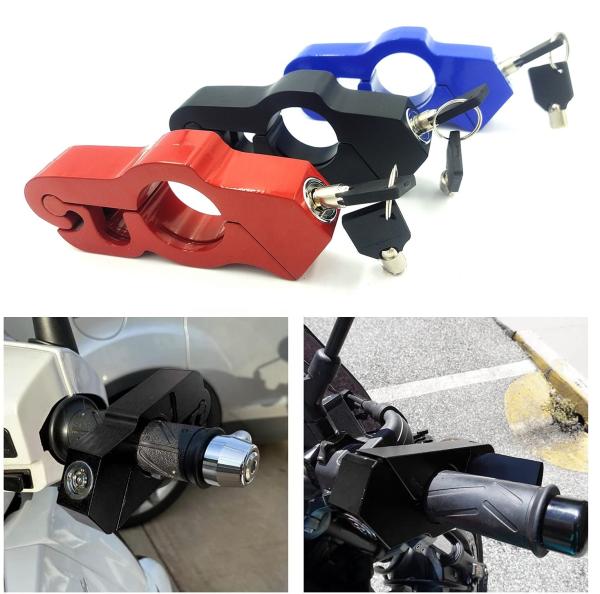 Scooter Motorbike ATV Motorcycle Handle Lever Lock Alarm CNC Anti-Theft Grip