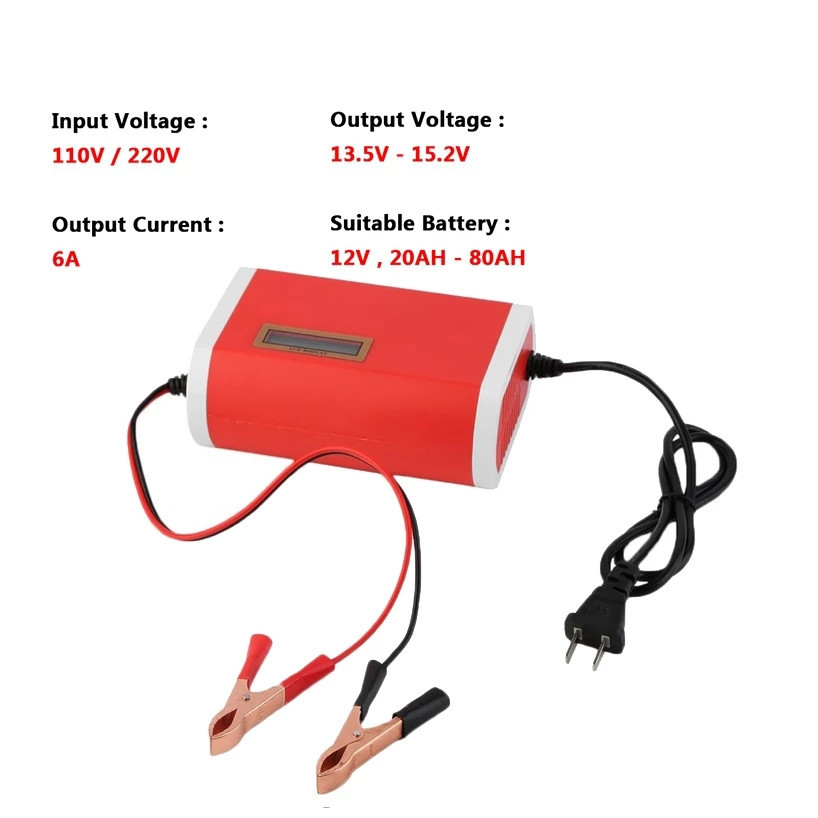 80AH Fast Power Motorcycle Gel Battery Smart Charger Reverse polarity protection