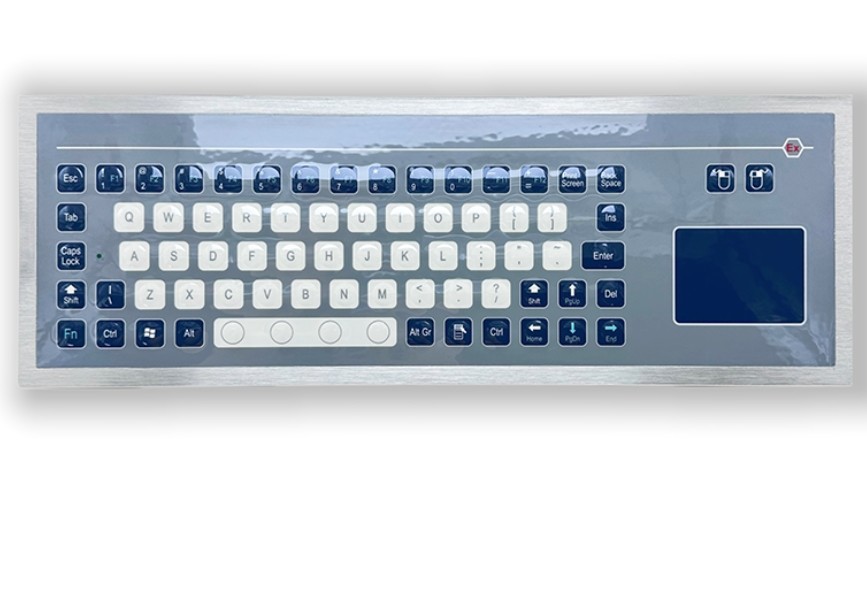 Lightweight Industrial Membrane Keyboard Explosionproof With Touch Pad 660g