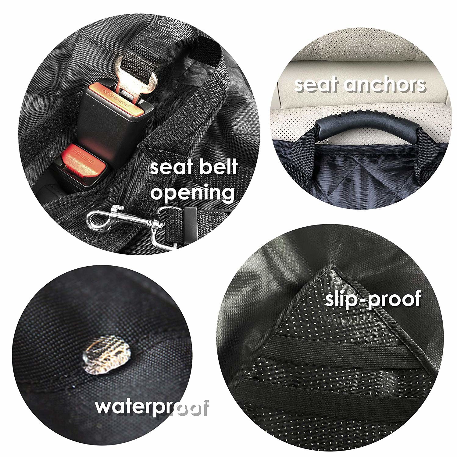 54in 58in Dog Backseat Car Cover Nonslip Heavy Duty Dog Hammock