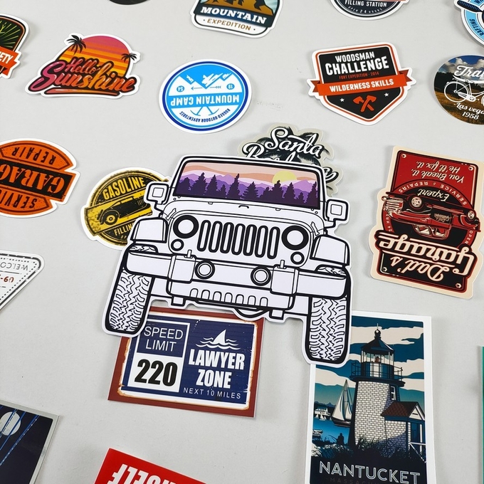 custom waterproof printing logo packaging gloss vinyl holographic custom die cut sticker