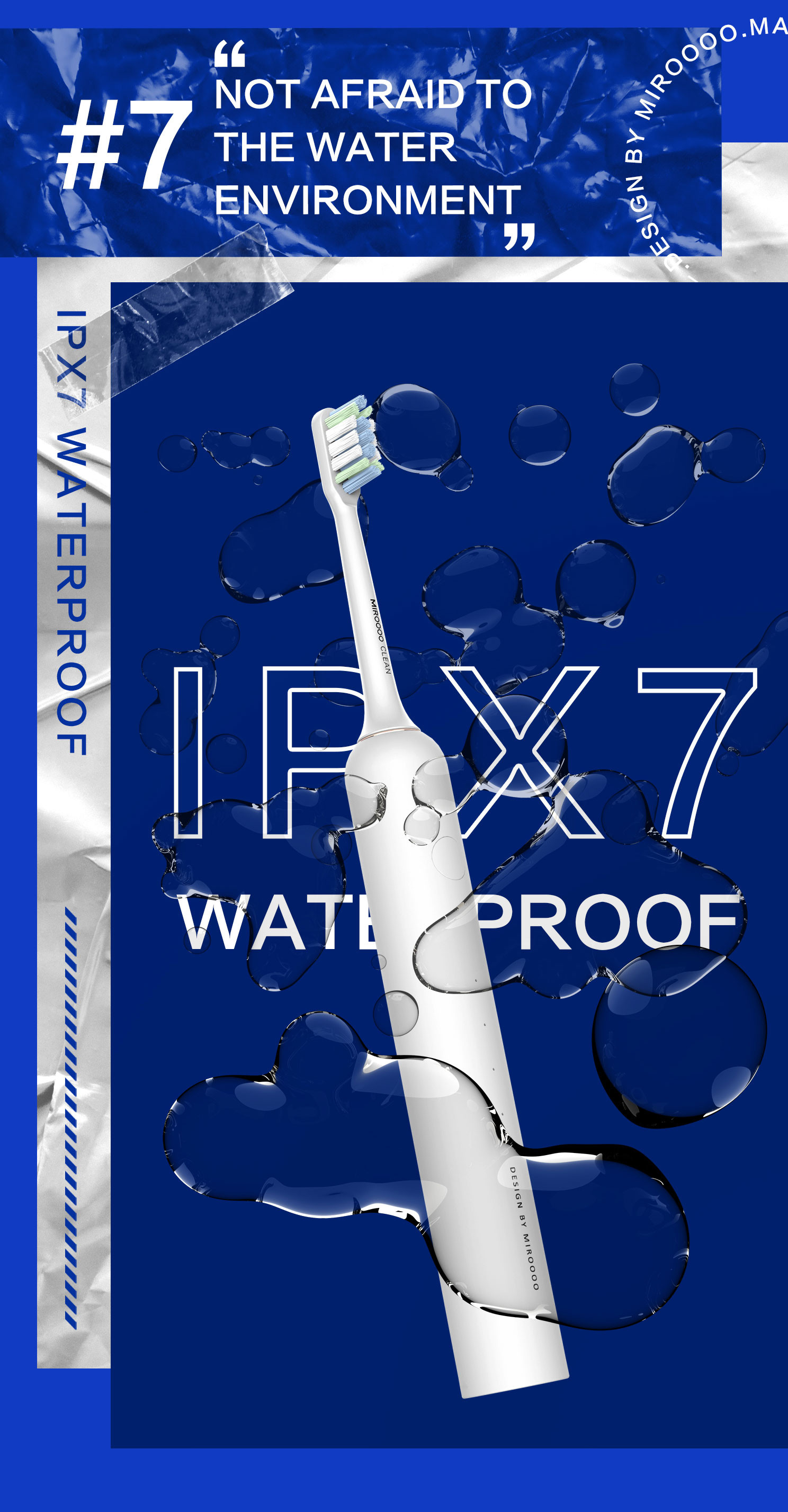 IPX7 Soft Bristles Rotating Electric Toothbrush Rechargeable For Gum Protection