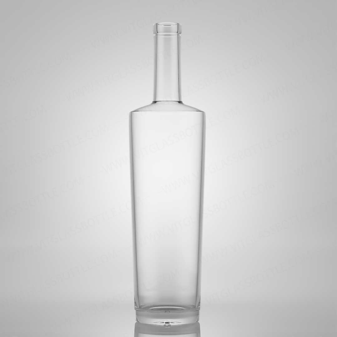 Customized Logo Glass Bottle for Rum Vodka Whisky Tequila Gin 750ml Super Flint Glass