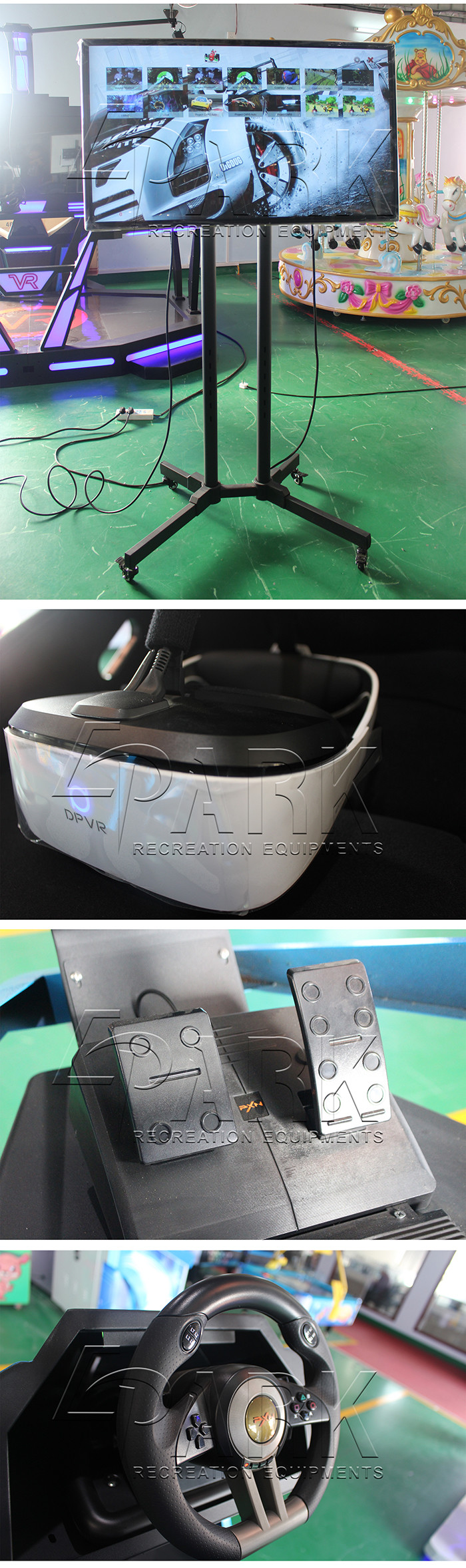 Amusement Virtual Reality Simulator Bluetooth Warrior Racing Car With 1 Seat
