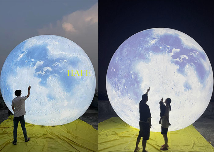 Inflatable Blue Moon Planet With Light For Planetariums Museums Or Parties