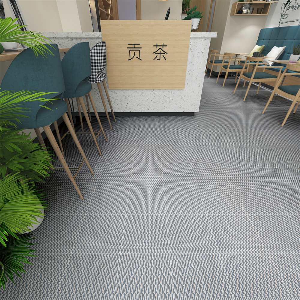 Blue Encaustic 200x200mm Indoor Floor Ceramic Rustic Tile For Office And Wall Tiles For Restaurant