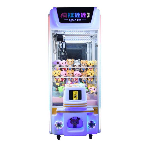 Crazy Toy 3 Colorful Arcade Crane Machine , Crane Claw Teddy Bear Stuffing