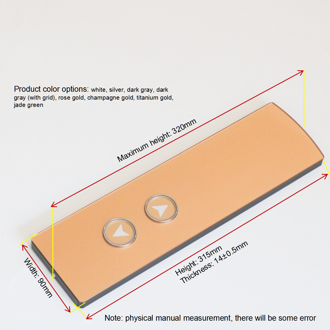 Popular Design 320mm*90mm*14mm Glass Panel LOP Elevator Parts