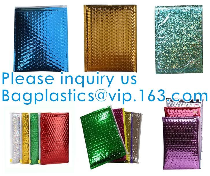 Bubble Bags Zip Padded Pouch For Beauty Skin Care Slider Zipper Lock Bag Colored Customized PVC Slider Zipper Bubble Bag