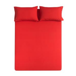  Bright Red 3 Piece Bedding Set No Bleaching With 50x70cm Pillow Case Manufactures