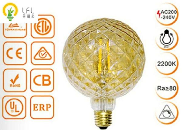 G125 Filament LED Lights For Home Decoration , Dimmable Pineapple Decorative LED