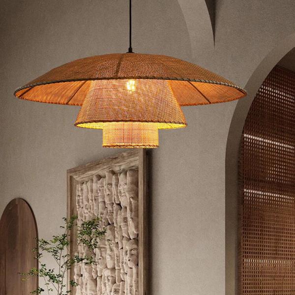 Vintage Rattan Lamp New Restaurant Pendant Lights Home Decor Dining Room Kitchen