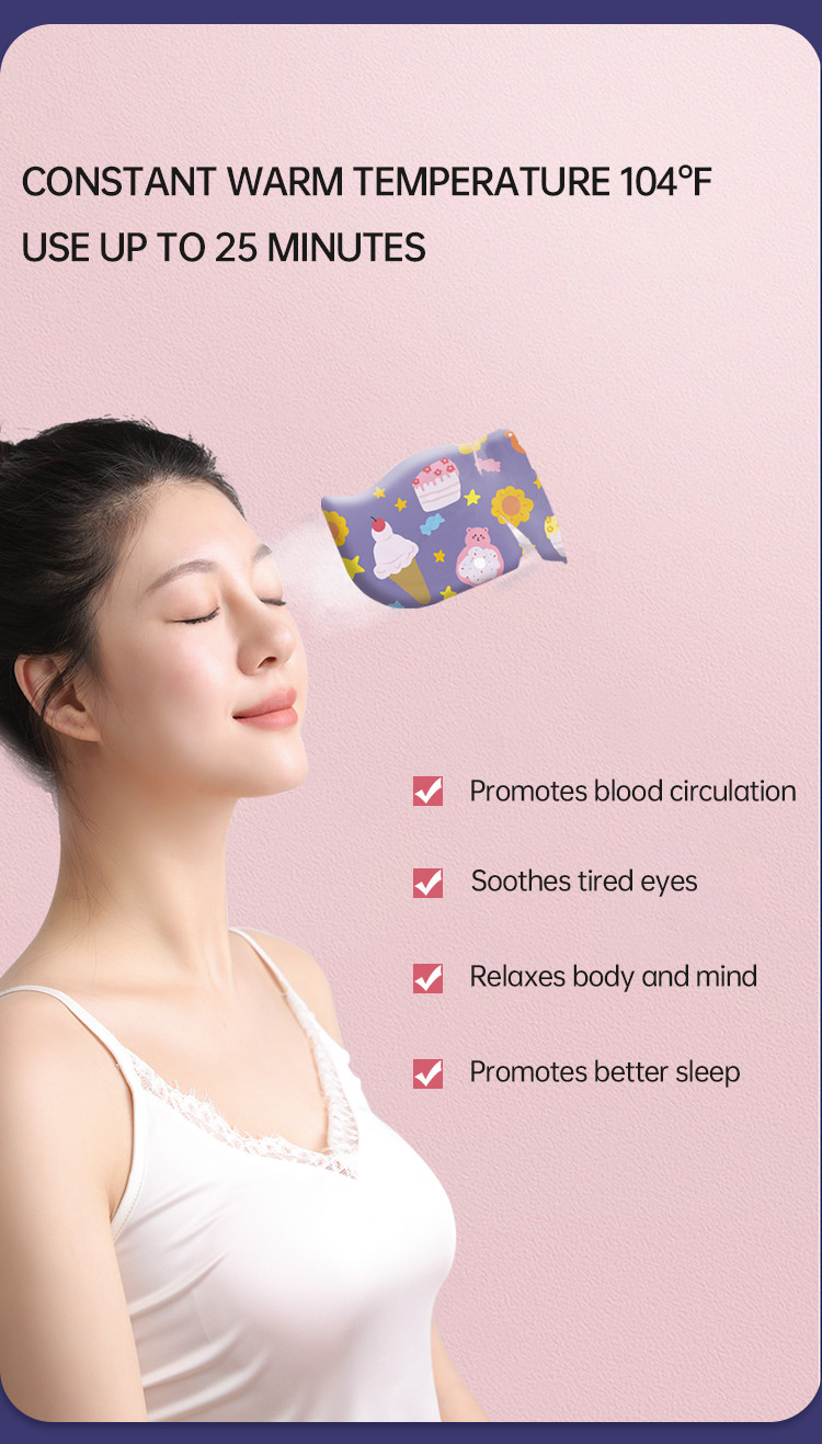 Self Heating Eye Warm Compress Mask ODM Heated Sleep Eye Mask