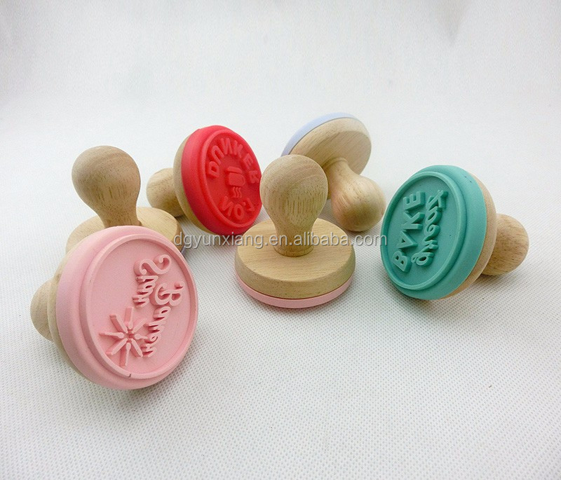 BEECH Wooden Stamp 63mm Colorful Wooden Biscuit Cookie Stamps
