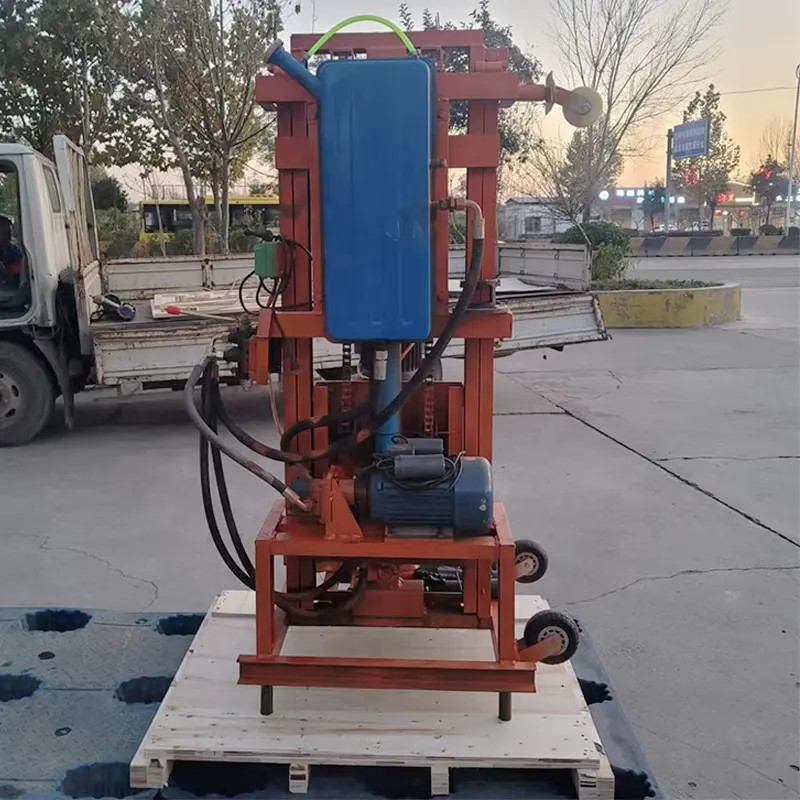 100m Deep Well Vertical Adjustable Height Electric Start Hydraulic Water Well Drilling Rig