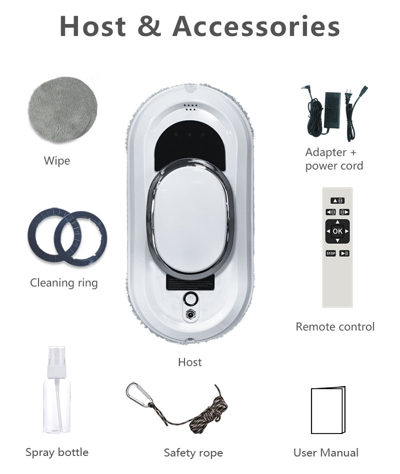 Smart One Click Window Cleaner Robot Strong Suction Smart Window Cleaning Robot