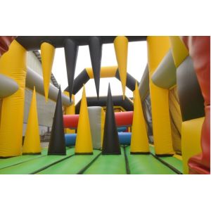 Pvc Large Inflatable Obstacle Course Bouncy Castle Ce / En14960 Certificates