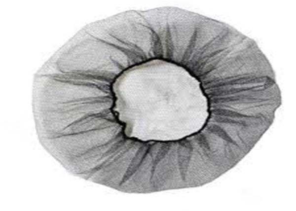 Black Nylon Mesh Disposable Bouffant Caps High Strength For Food Processing