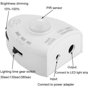 Motion Activated LED Dimmable Strip Lights with PIR Sensor
