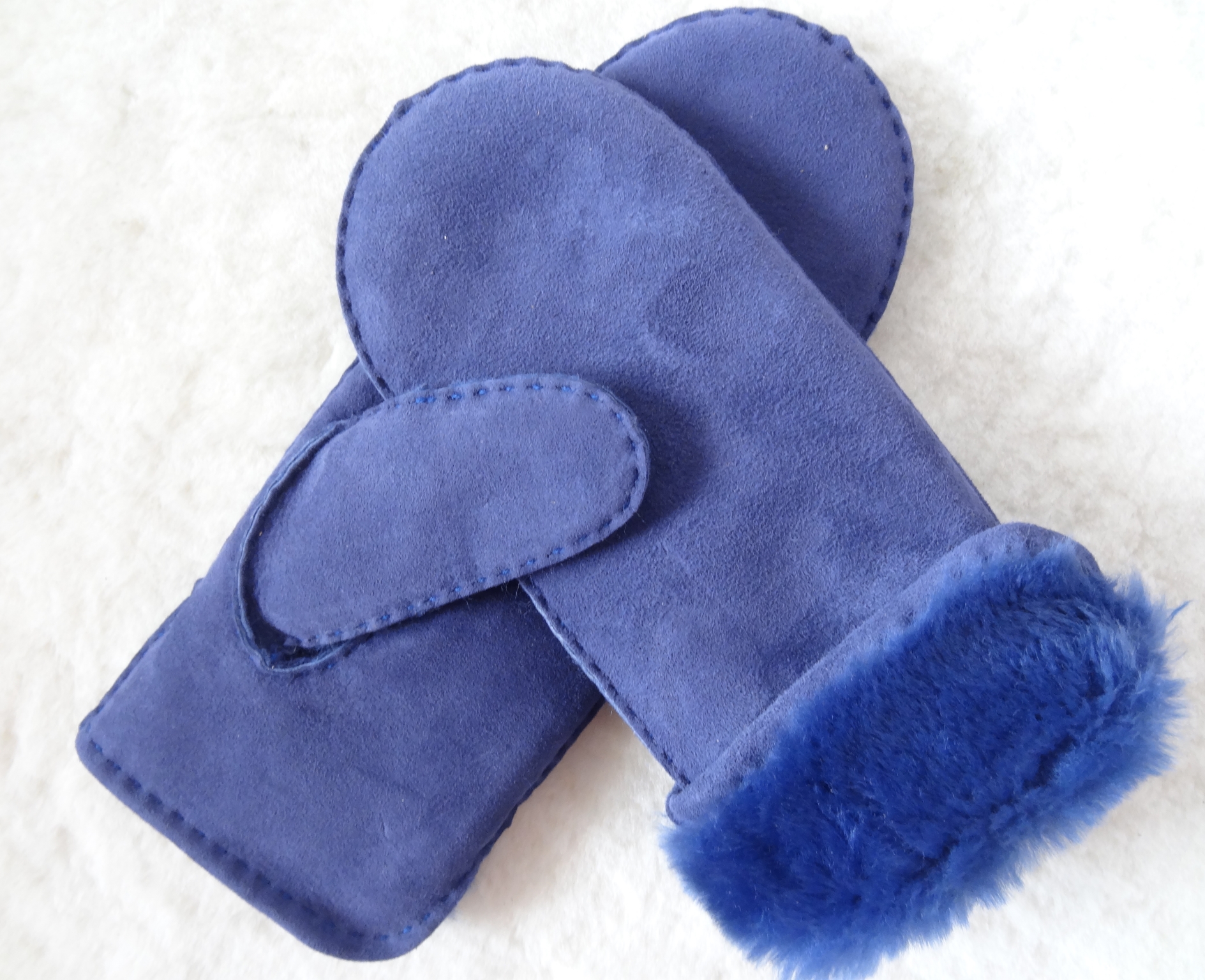 sheepskin double face fur women winter warm shearling mittens