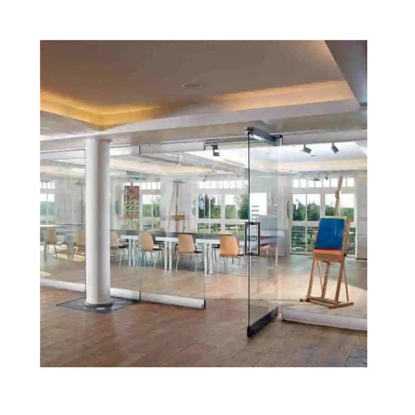 Simple Fashion End Aluminium Frameless Glass Door with Stainless Steel Screen