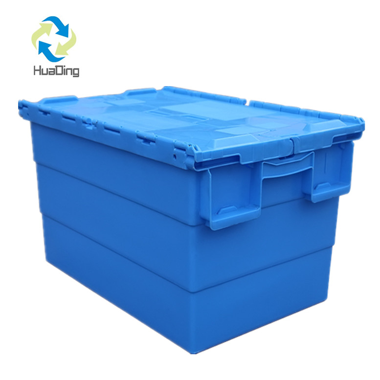locking plastic storage box Locking Storage Plastic Logistic Container Wheeled Attached Lid Stacking Bins Hot Sale Plastic Box