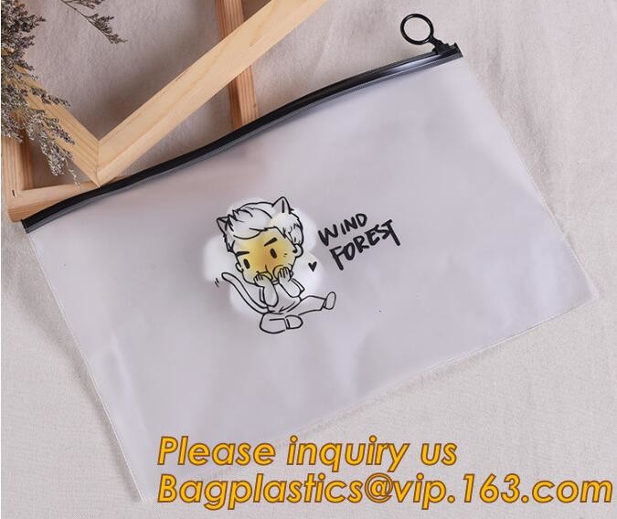 Plastic Bag OEM Custom PVC Loop Handle Image Printed Plastic Shopping Bag,Promotional Clear Waterproof Plastic Cosmetic