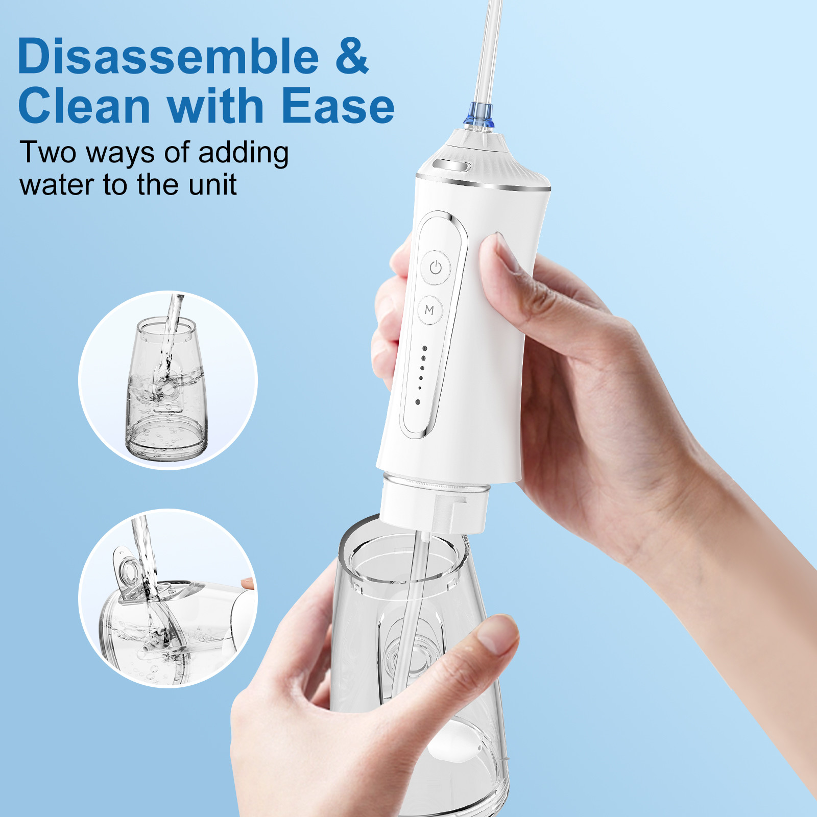 Hotel Water Pulse Cordless High Water Pressure 3 Modes 300ml Capacity Portable Dental Irrigator Oral Cleaner Water Flosser