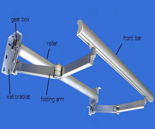 Outdoor Waterproof Pation Balcony Porch Manual Retractalbe Awning