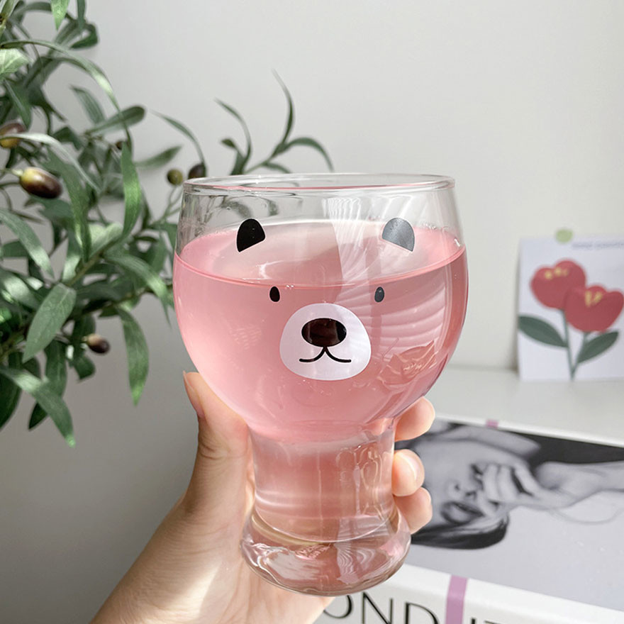 400ml-600ml Clear Glass Cute Custom Drinking Cups For Beer