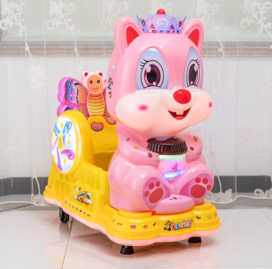 Indoor amusement park children token swing game machine baby cute squirrel kiddie rides for sale