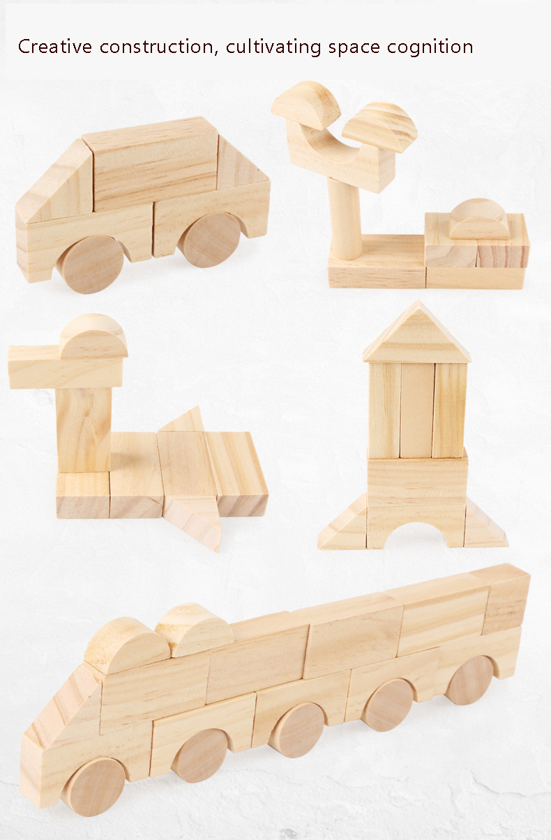 Montessori Education Wooden Grains Stacking Building Blocks Kindergarten Children Early Childhood Parenting Kids Toys