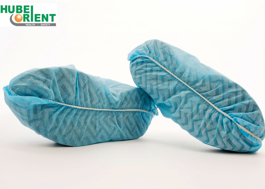 Single Use Waterproof Nonwoven Shoe Covers With Non Slip Stripes