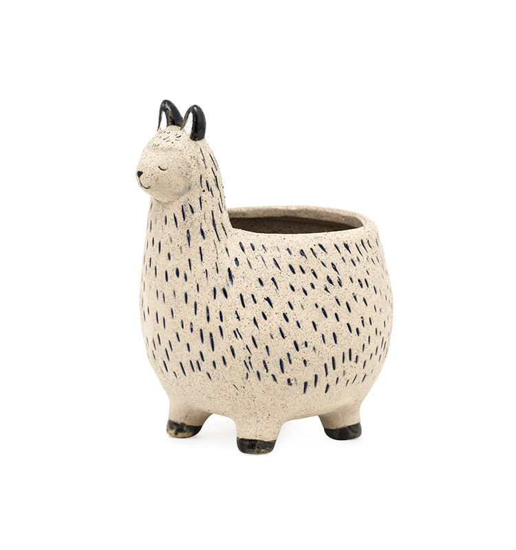 Unique Alpaca Lama Flower Succulent Pot in Pottery Clay Ceramic Wholesale Hot Sale Lovely Instagram 3D Flower/succulent Pots