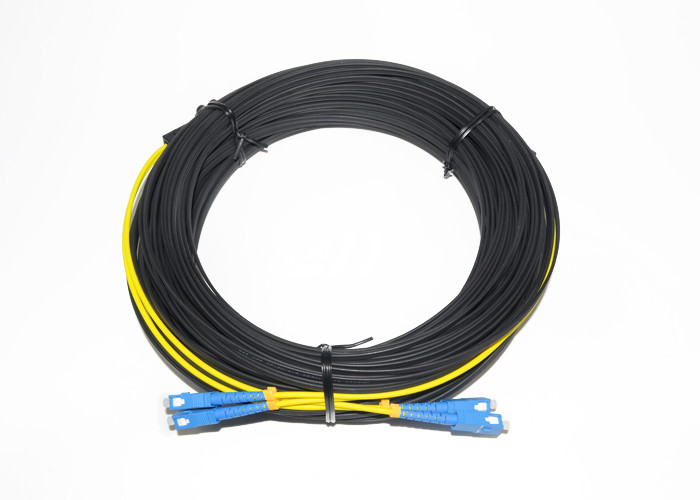 China Durable Fiber Optic Flat Drop Cable Duplex SC to SC Patch Cord jumper on sale
