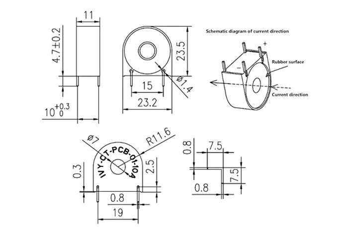 220V Min Low Frequency Pcb Current Transformer 10a Split Core CT