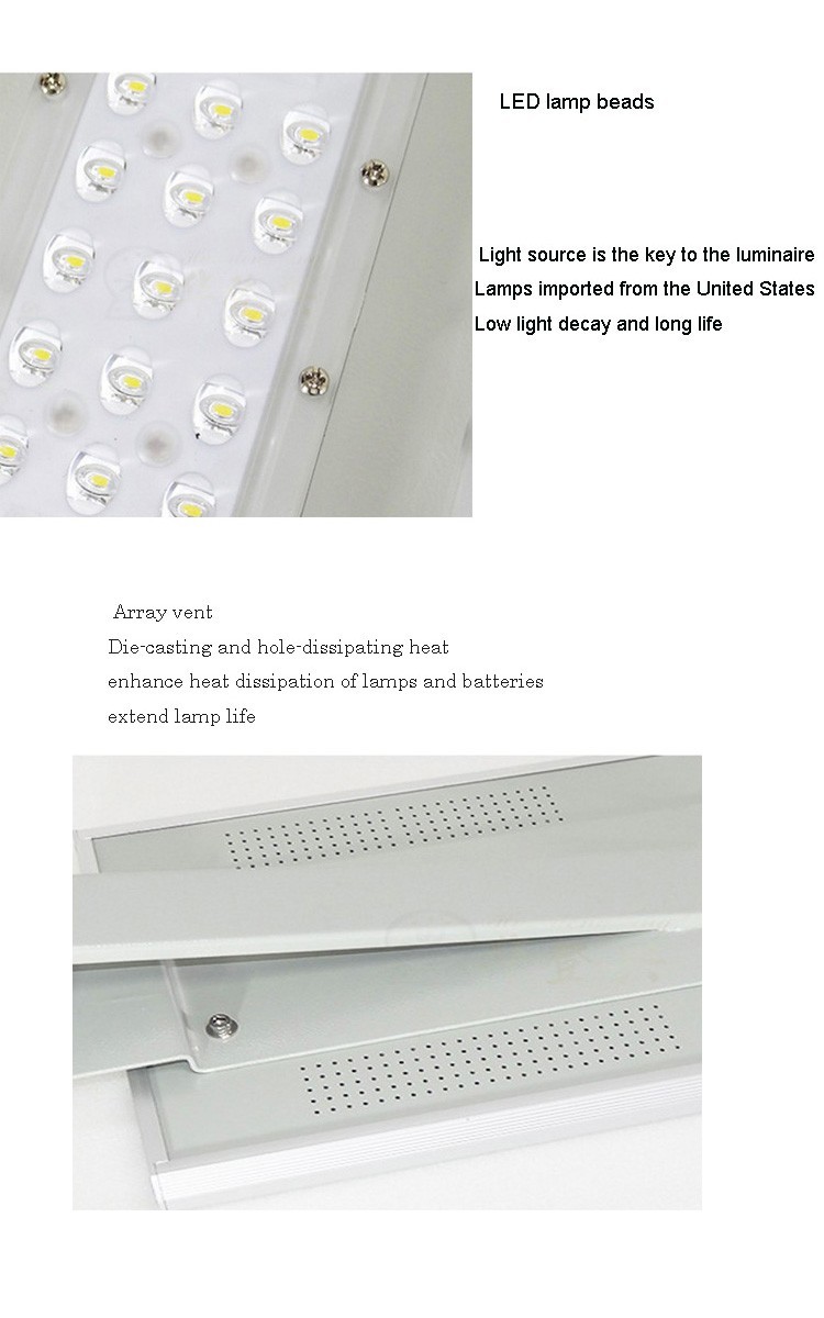 20w 40w 60w Battery Led Solar Street Light Ip65 Waterproof Outdoor Street Lamp