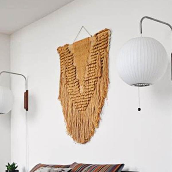 Japanese Silk Cloth Wall Light Fixture For Bedroom Modern Nelson Saucer Wall