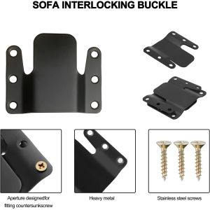 Universal Sectional Sofa Interlocking Sofa Connector Bracket with Hardware