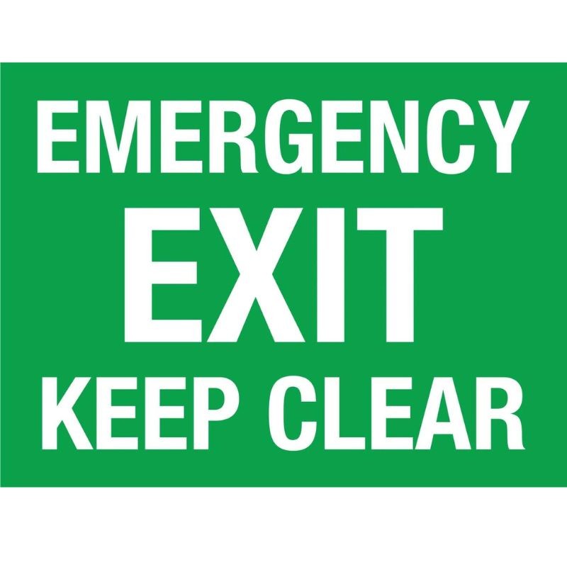 Waterproof Custom Rectangle Safety Fire Exit Sign Glowing Color
