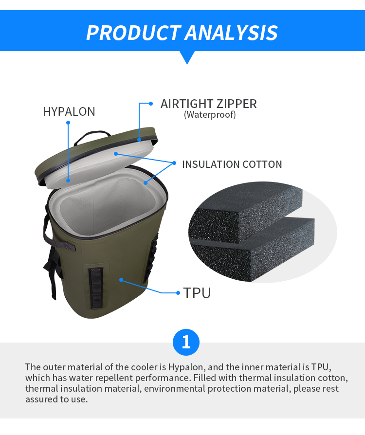 21L TPU Soft Cooler Backpack , Portable Thermal Wine Cooler Carrier Bag ODM